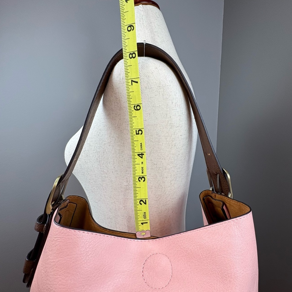 Joy Susan Hobo Bag in Rosewater Pink Soft Vegan Leather 2 in 1 Handbag Classic - Picture 6 of 16